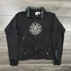 Element Jacket Womens Small Black Full Zip Track Earth Wind Fire Logo Graphic